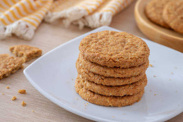 istock Oatmeal cookies on white plate 1349176618