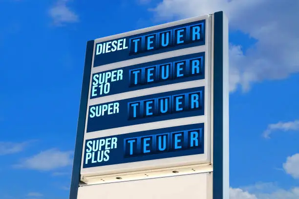 A petrol station with expensive fuel