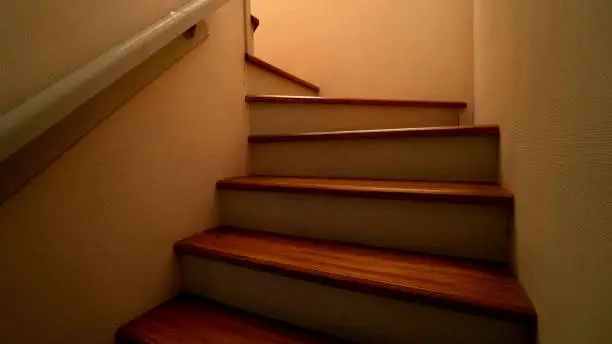 Photo of Inside upstairs steps for background.