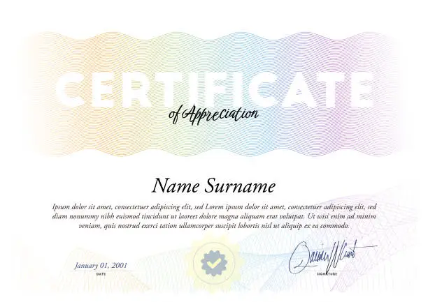 Vector illustration of certificate of appreciation