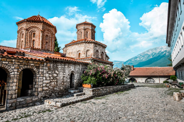 istock Courtyard Inside Medieval St. Naum Monastery In Ohrid, Macedonia 1349188643