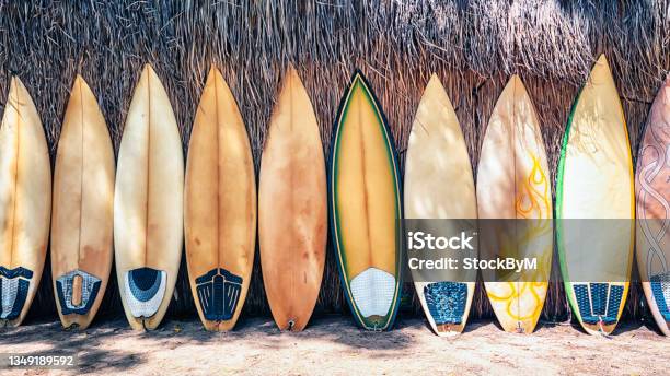 Surfboard Ready To Use In Thailand Stock Photo - Download Image Now - Surfing, Hawaii Islands, Surfboard