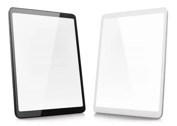 Photo of Black and white tablets on white