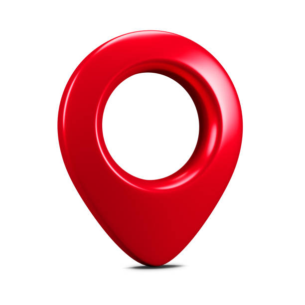 istock Red location mark isolated on white background 1349193856