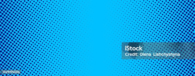 istock Vertical gradient of blue squares. Halftone texture. Vector illustration Monochrome dots background. 1349195006