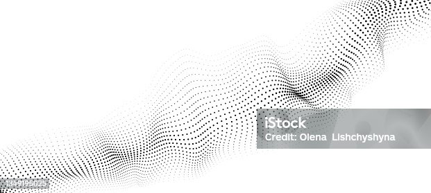 istock A wave of moving particles. Abstract vector 3d illustration on a white background. 1349195025