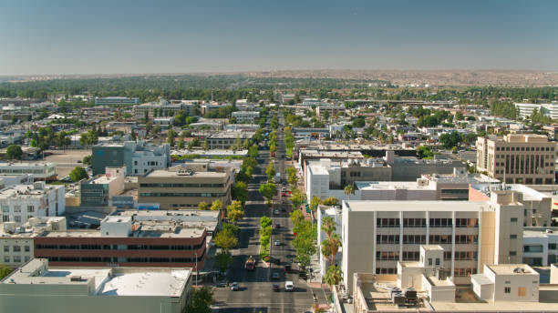 istock Wide Avenue in Downtown Bakersfield - Aerial 1349200599