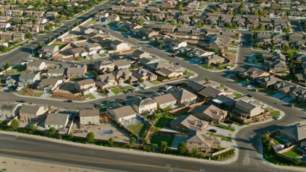 istock Curved Suburban Streets - Aerial 1349203004