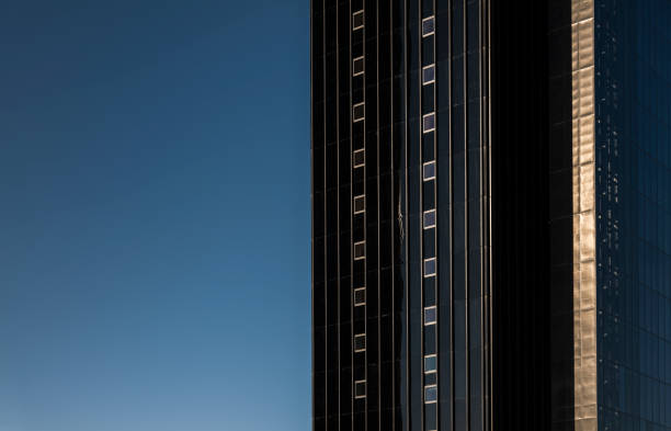 istock Closeup of modern building tower in Madrid, Spain 1349203336