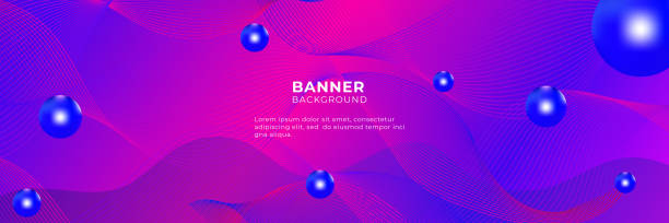 抽象的な幾何学的な紫のワイドバナーレイアウトデザイン。ハイテク企業の有機抽象形状を持つ幅広い背景。web バナーデザイン、サイト用テンプレートヘッダー - stucco blue wall backgrounds点のイラスト素材／クリップアート素材／マンガ素材／アイコン素材