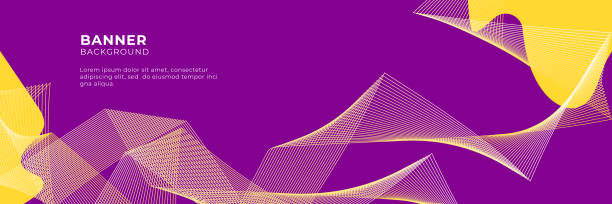 抽象的な幾何学的な紫のワイドバナーレイアウトデザイン。ハイテク企業の有機抽象形状を持つ幅広い背景。web バナーデザイン、サイト用テンプレートヘッダー - stucco blue wall backgrounds点のイラスト素材／クリップアート素材／マンガ素材／アイコン素材