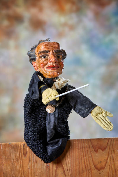 istock Vintage hand puppet from the 1930s, the conductor 1349209146