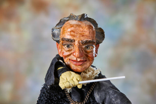 istock Vintage hand puppet from the 1930s, the conductor 1349209767