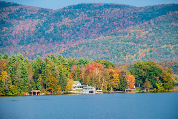 istock Autumn colors on lake shore 1349210045