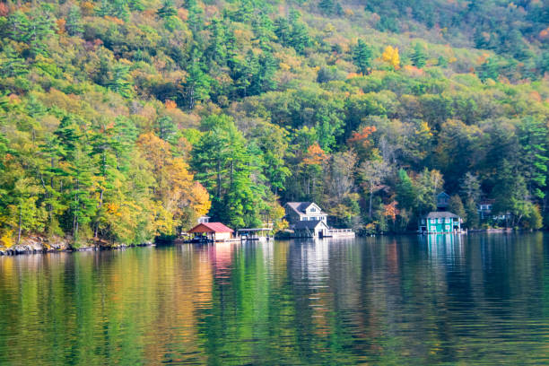 istock Autumn colors on lake shore 1349210161