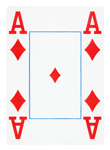 Ace Of Diamonds playing card - Isolated (clipping path included)