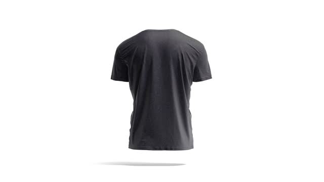 Blank black wrinkled t-shirt mock up, looped rotation