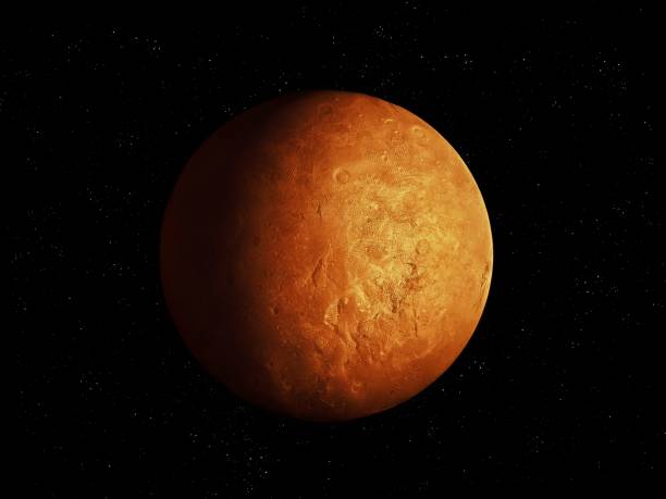 istock Rocky planet in space. Mars isolated. 1349214500