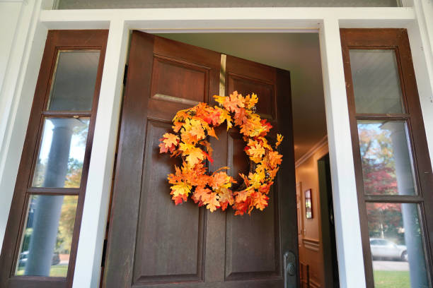 istock Autumn Door Wreath 1349217433