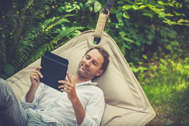 istock reading ebooks in the garden 1349222030