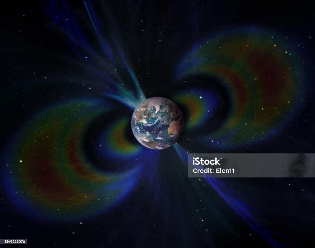 Geomagnetic field around planet Earth in space. Elements of this image furnished by NASA. Geomagnetic field around planet Earth in space. Elements of this image furnished by NASA.

/nasa urls for this collage:
https://www.nasa.gov/feature/goddard/2018/studying-the-van-allen-belts-60-years-after-america-s-first-spacecraft
(https://www.nasa.gov/sites/default/files/thumbnails/image/van_allen_probes_discov_new_rad_belt_cal.jpg)
https://images.nasa.gov/details-GSFC_20171208_Archive_e002131.html
https://www.nasa.gov/feature/jpl/20-intriguing-exoplanets-part-2
(https://www.nasa.gov/sites/default/files/images/148753main_image_feature_574_ys_full.jpg) Magnetic Field Stock Photo
