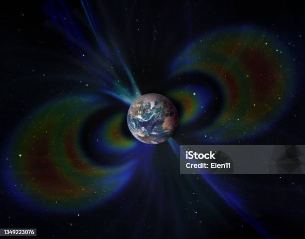 Geomagnetic Field Around Planet Earth In Space Elements Of This Image Furnished By Nasa Stock Photo - Download Image Now