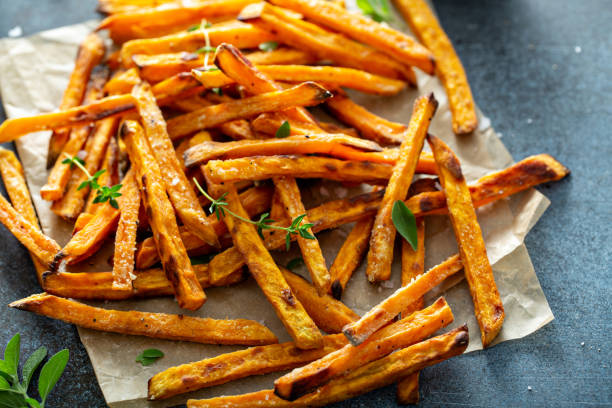 istock Sweet potato fries with sauces 1349223767
