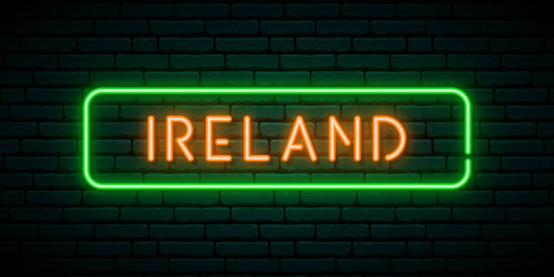 istock Ireland neon signboard. Glowing banner. Stock vector illustration. 1349230784