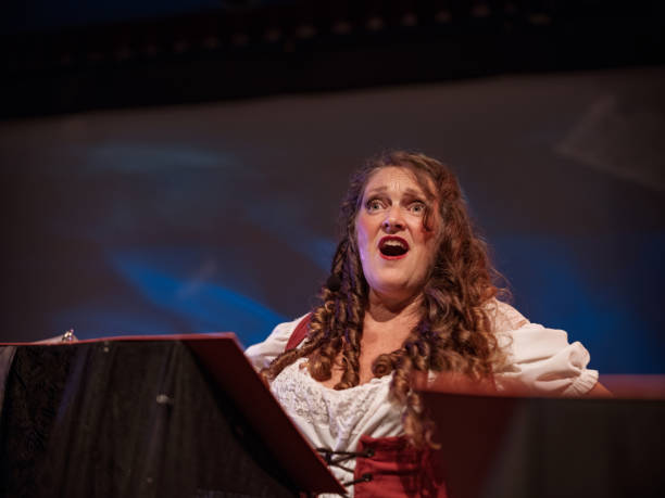 istock Mature female Performer on the stage 1349230970