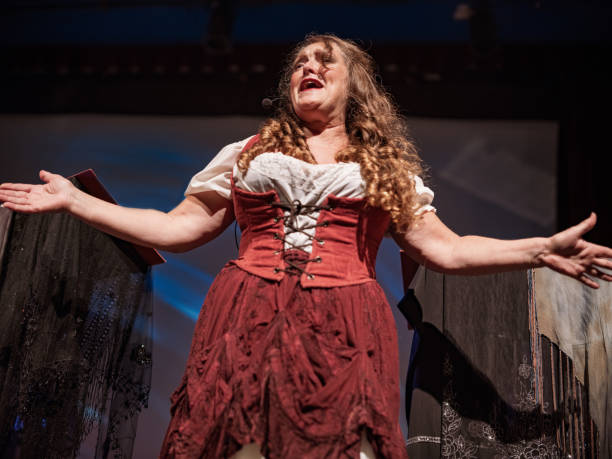 istock Mature female Performer on the stage 1349231037