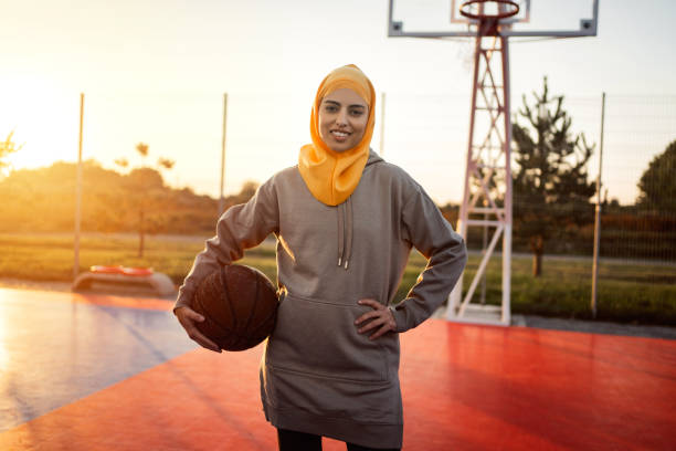 istock Confident Muslim female basketball player 1349232220