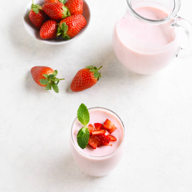 istock Strawberry yogurt with fresh berries 1349233761