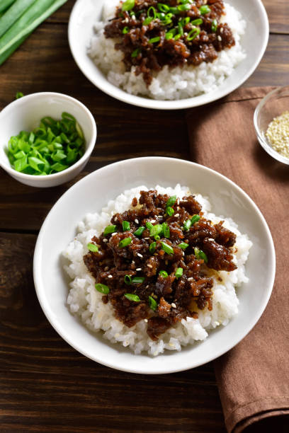 istock Korean ground beef and rice bowls 1349233787