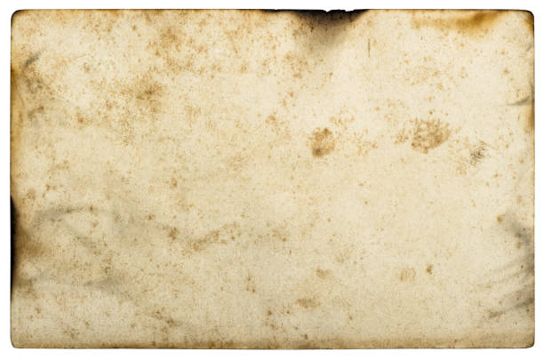 istock Used paper sheet Vintage photo frame isolated white background 1349236860