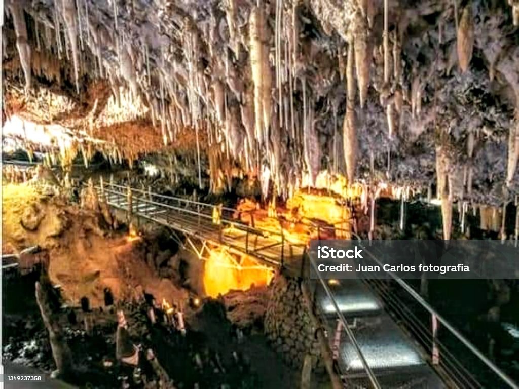 Cueva El Soplao is a cave located in the municipalities of Herrerías, Valdáliga (villages of Labarces and Roiz) and Rionansa (village of Celis), in the Sierra de Arnero, in Cantabria, Spain Cave Stock Photo