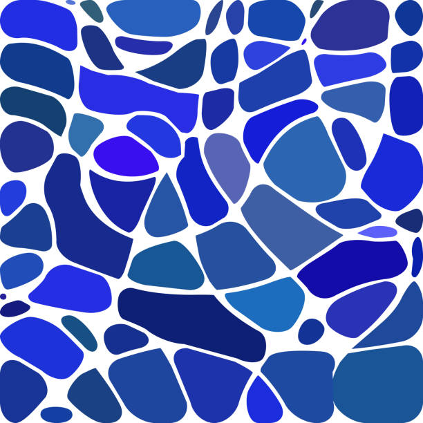 abstrakter vektor-buntglas-mosaikhintergrund - abstract blue flame backgrounds stock-grafiken, -clipart, -cartoons und -symbole