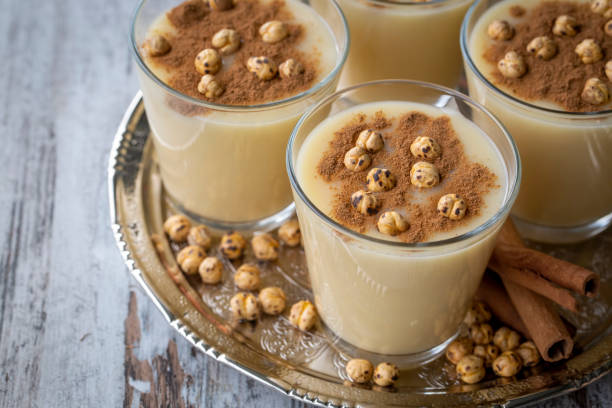 Traditional Turkish drink with roasted chickpea Boza or Bosa Traditional Turkish drink with roasted chickpea Boza or Bosa winter rye stock pictures, royalty-free photos & images