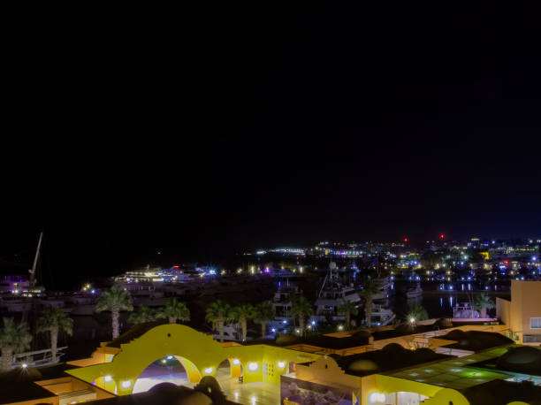 istock Looking over the marina in Hurghada, Egypt at night 1349247821