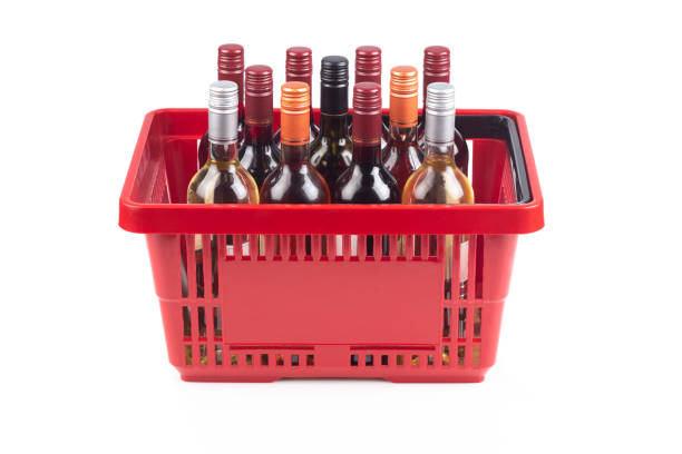 istock Wine in Shopping Basket 1349248106