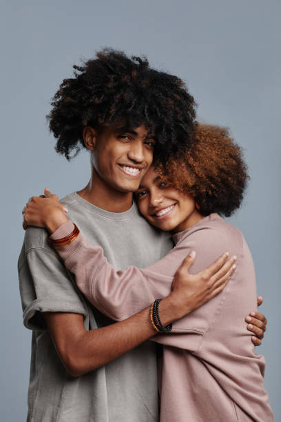 istock Young African American Couple on Blue 1349257960