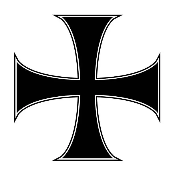 Vector illustration of Templar knights cross, vector illustration