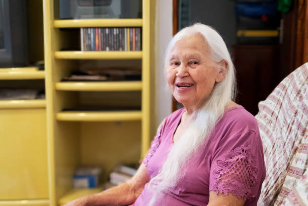 istock Elderly woman at home 1349258441