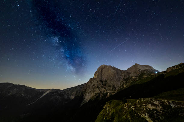 istock Milky way over the mountains 1349258722