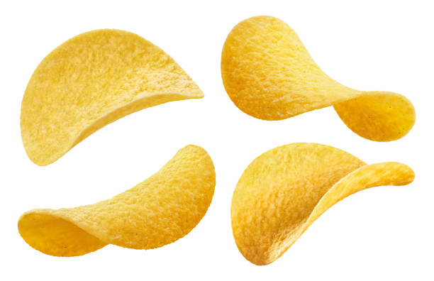istock Delicious potato chips collection on white 1349260381