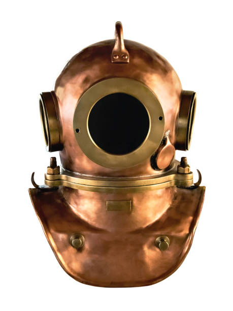 istock old copper diving helmet isolated on white background 1349261875