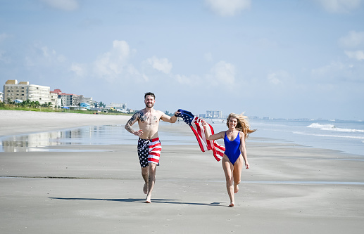 Patriotic young couple