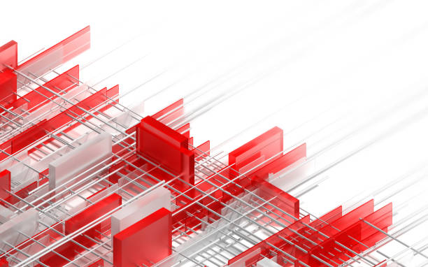 istock Abstract background with red, transparent shapes and copy space 1349265216