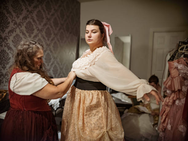 istock Three Actresses in period costume in dressing room 1349266013
