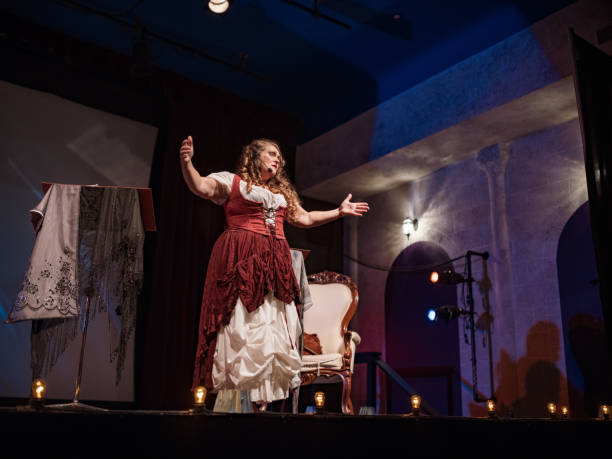 istock Mature female Performer on the stage 1349267848