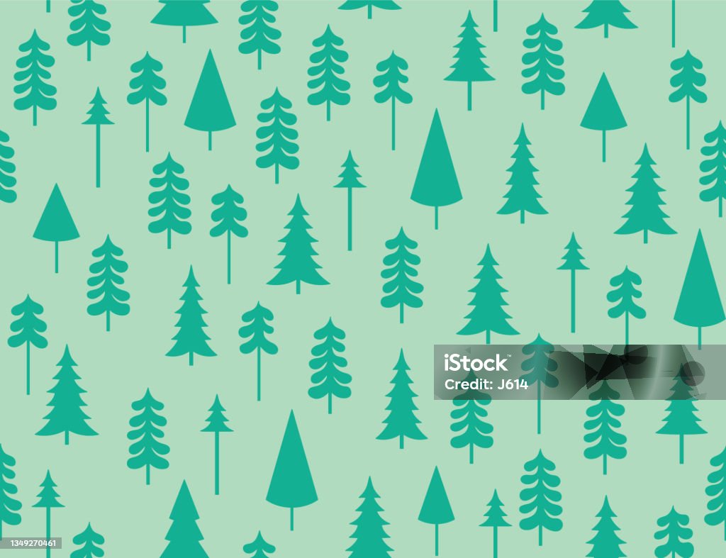 Simple Pine Tree Pattern Seamless Pine Trees Pattern Stock Illustration - Download Image Now ...